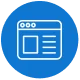 Innovating user centric blue icon